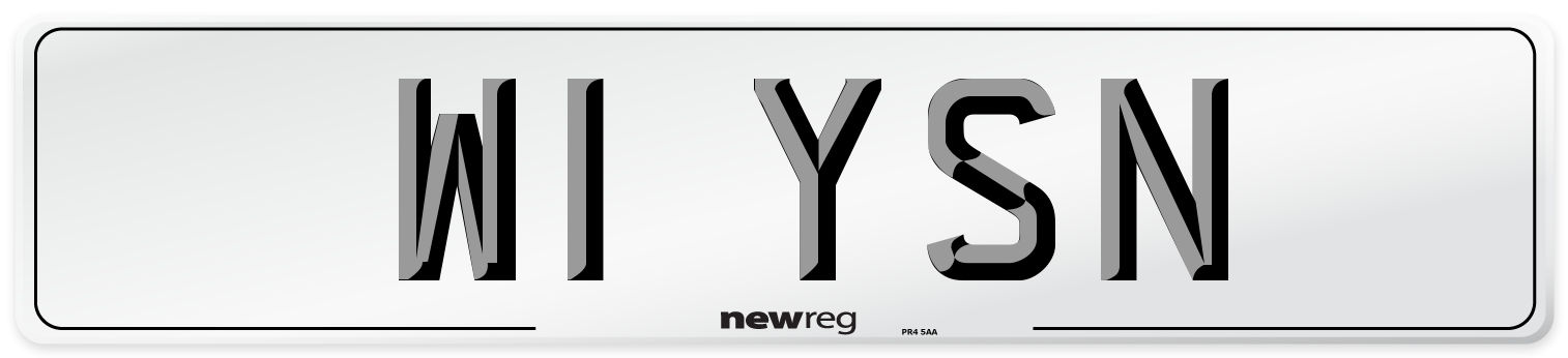W1 YSN Number Plate from New Reg